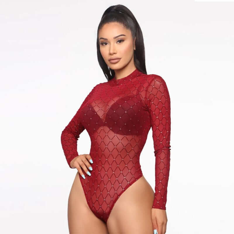 NebulaFlux clothes Red / L Fall Hot Sale Women's See-through Sequins