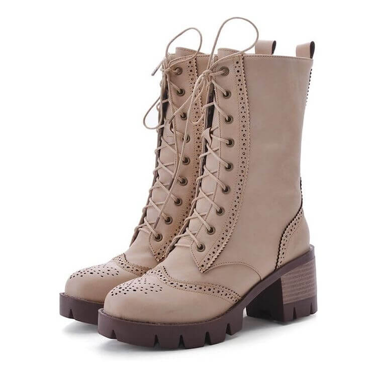 NebulaFlux High-top sneakers and chunky boots Beige / 35 Martin boots women's boots