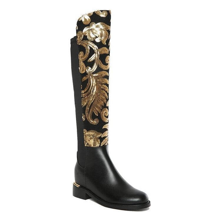 NebulaFlux High-top sneakers and chunky boots Knight boots cowhide leather boots