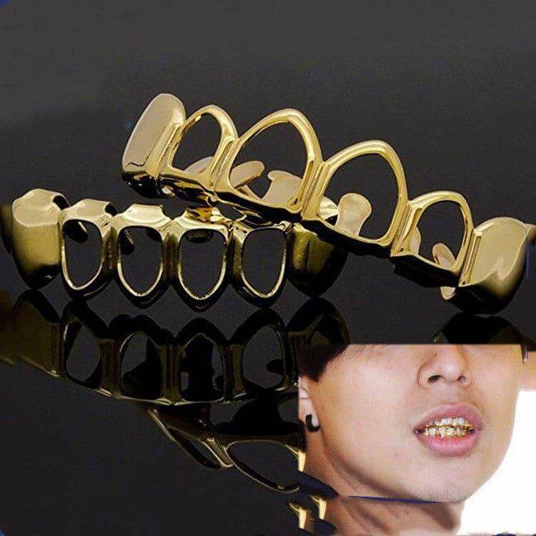NebulaFlux Hollow gold Halloween Prom Gold Braces Spike Dress Up