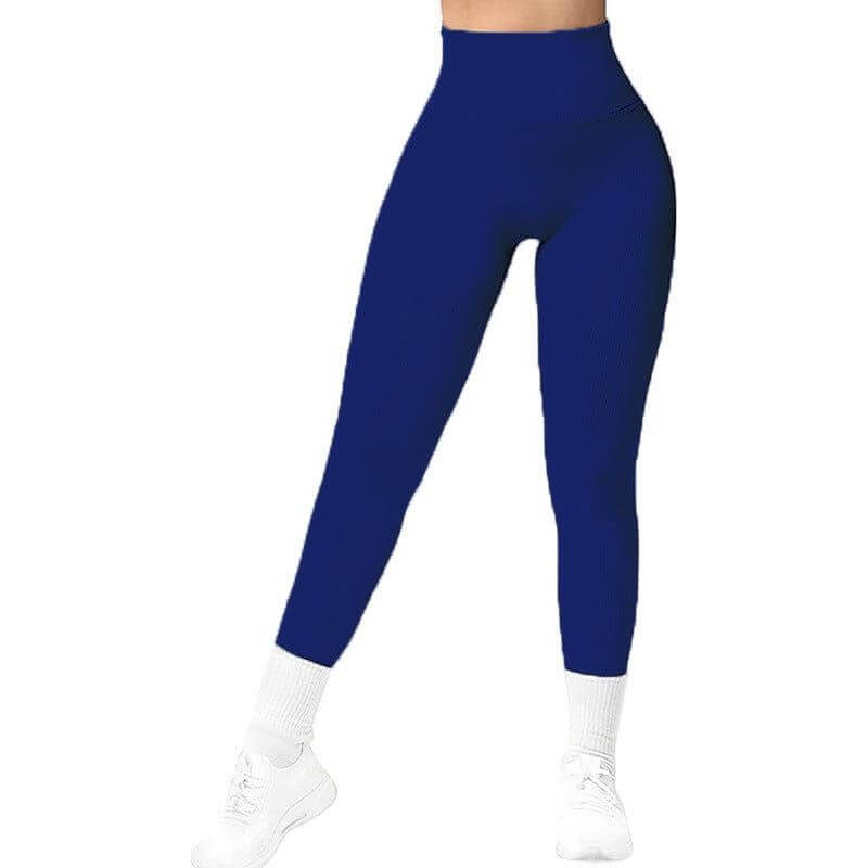 NebulaFlux Wireless headphones with fitness trackin Dark Blue / L High Waist Seamless Leggings Threaded Knitted Fitness Pants Solid