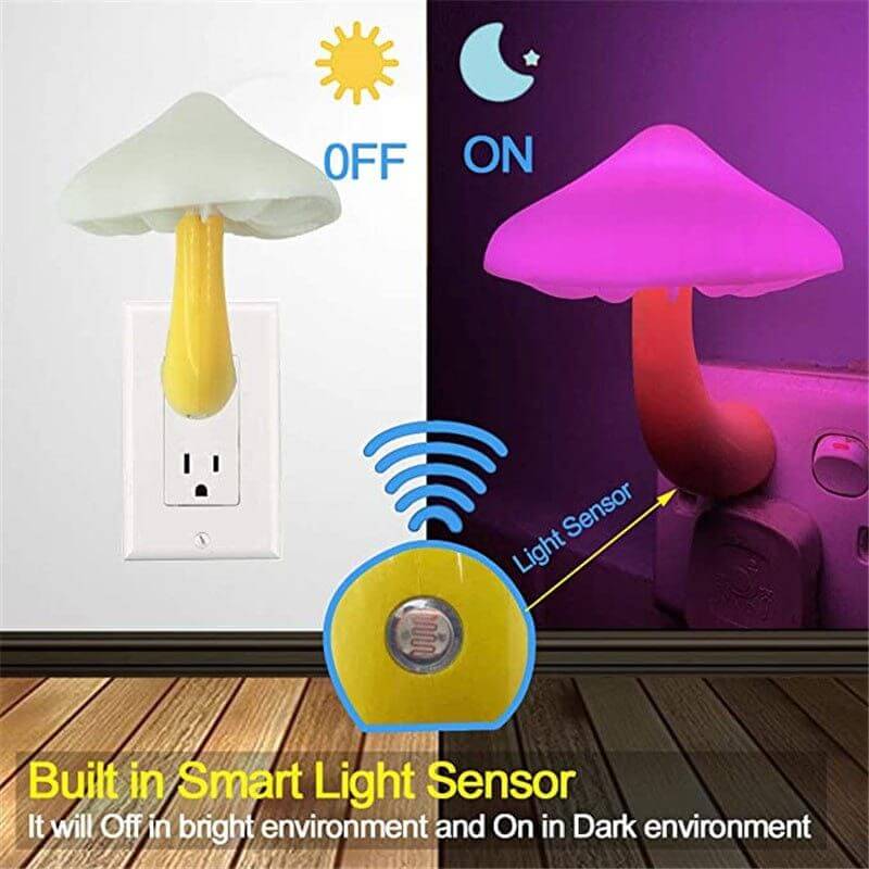 NebulaFlux decorations LED Night Light Mushroom Wall Socket Lamp