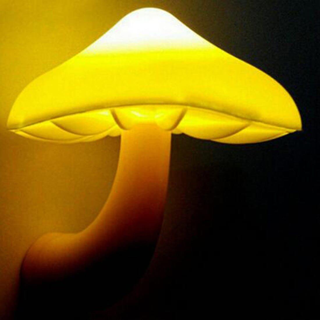 NebulaFlux decorations Mushroom / US / Yellow LED Night Light Mushroom Wall Socket Lamp