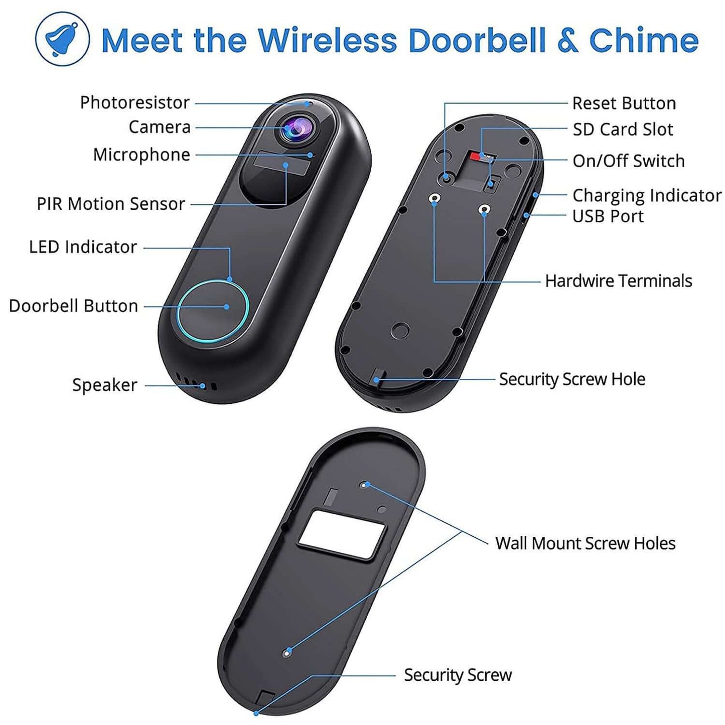 Smart Visual Doorbell Monitoring Intercom Low Power Camera