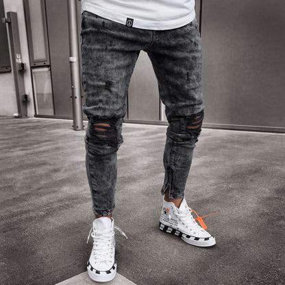 Men's ripped pants denim pants