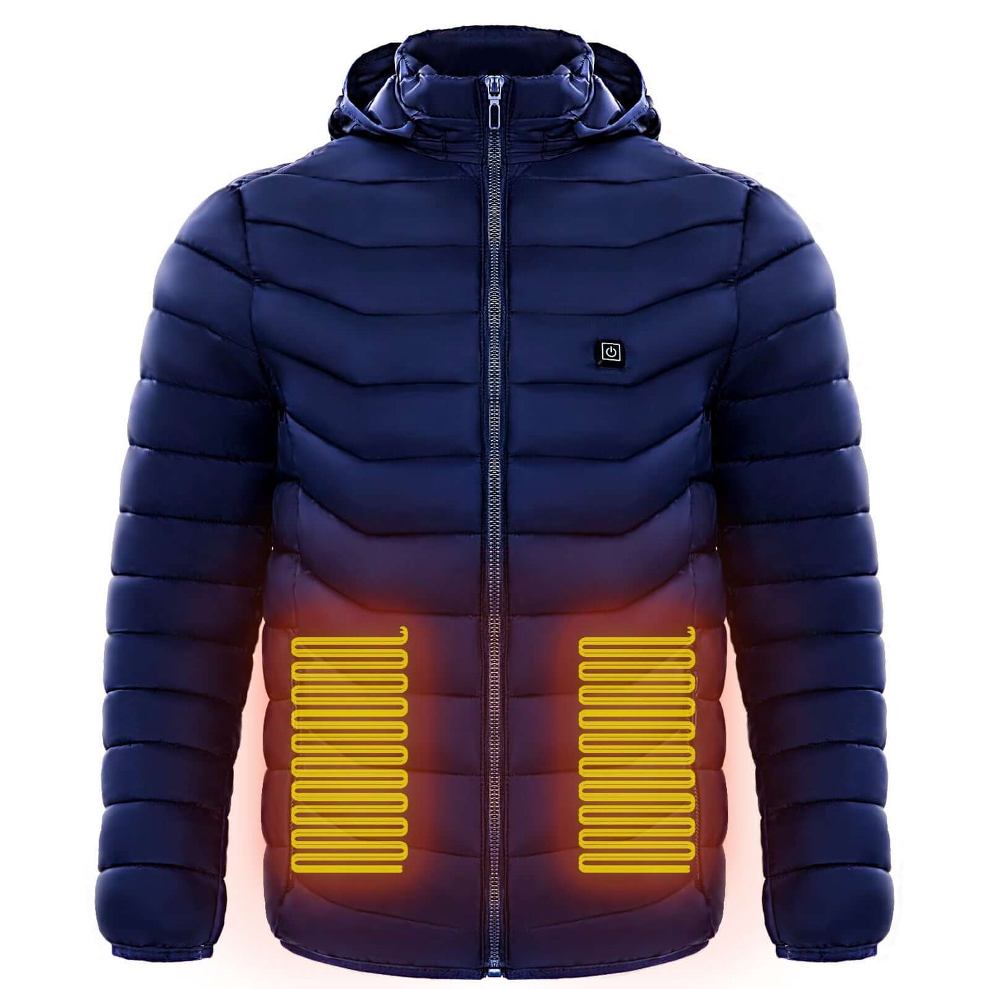 Men Heated Puffer Jacket Electric Heating Coat Insulated Hood Windbreaker 9Heat Zones