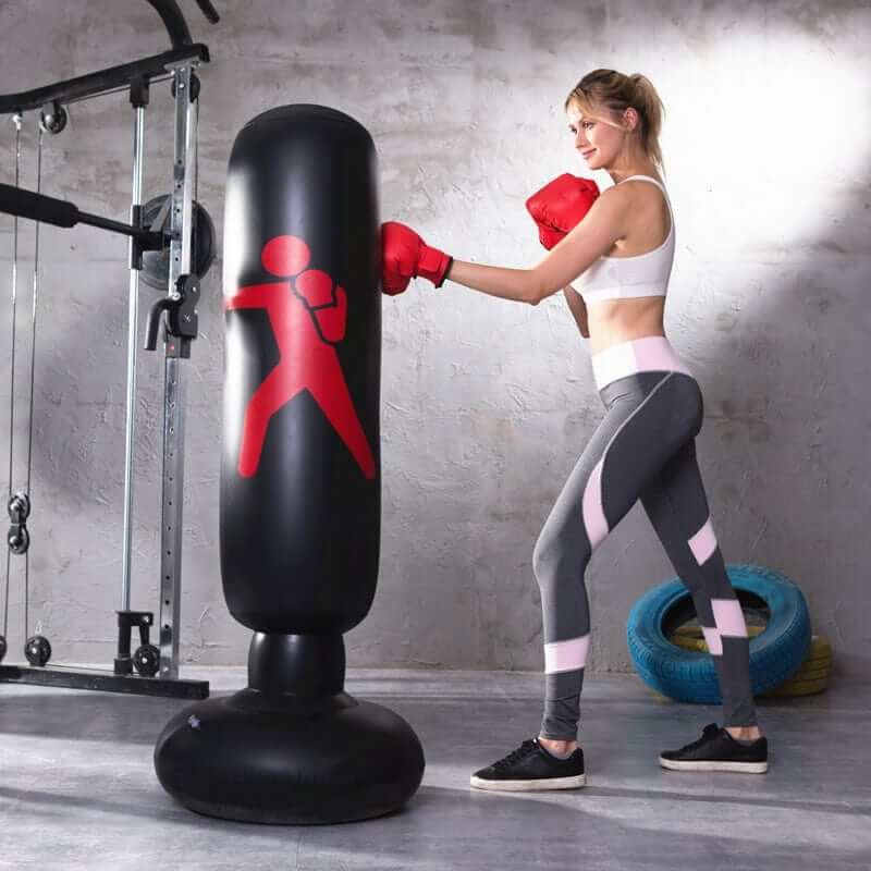 NebulaFlux Black Fitness inflatable boxing column