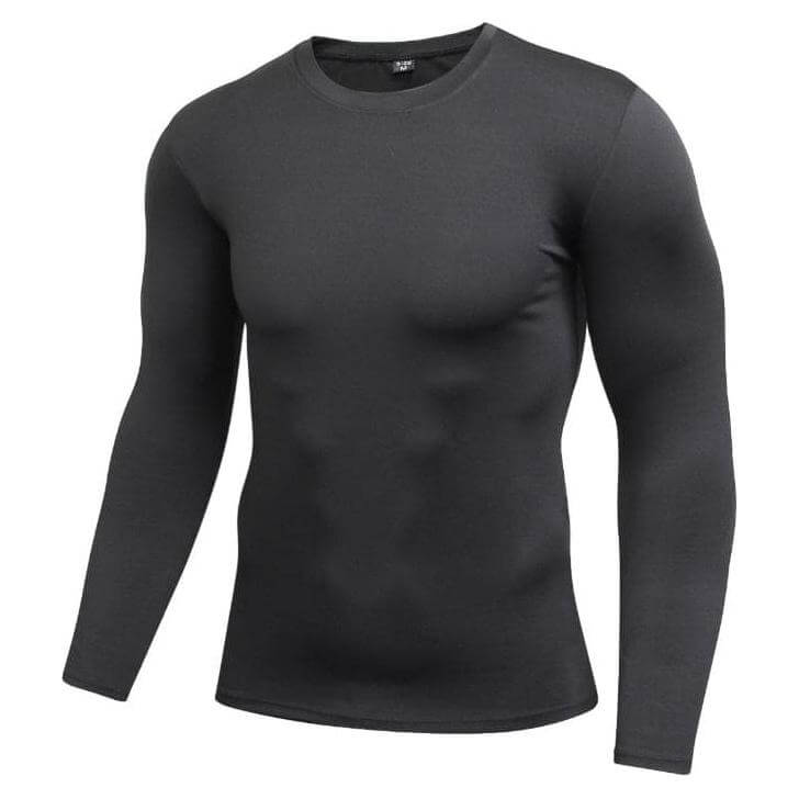 NebulaFlux Black / L Men's Blank Long Sleeve Compression Top