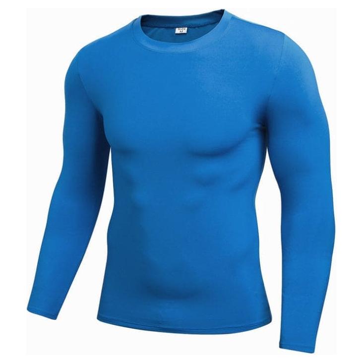 NebulaFlux Blue / L Men's Blank Long Sleeve Compression Top