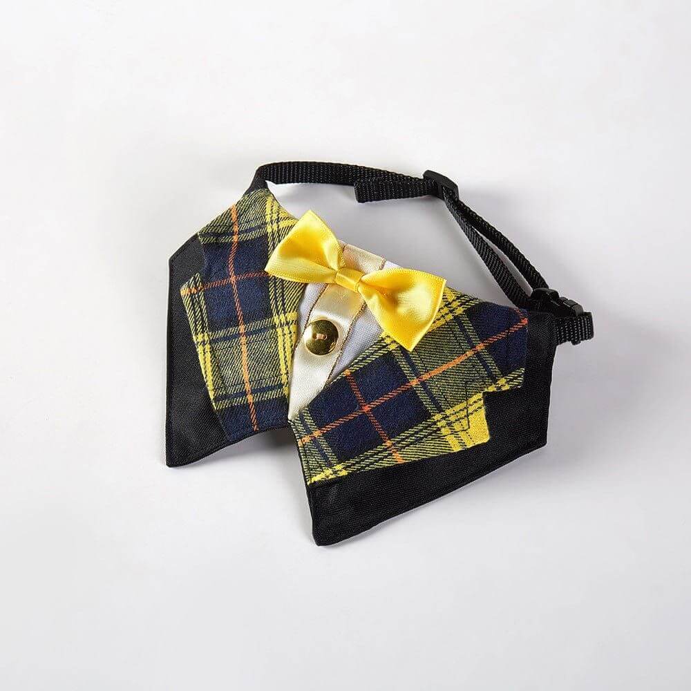 NebulaFlux Calming and aromatherapy pet accessories Yellow / S Pet Suit Bow Tie Cat Dog Adjustable Bib Accessories