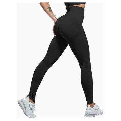 NebulaFlux clothes Black / L Knitted Seamless Shrinking Peach Hip Yoga Pants