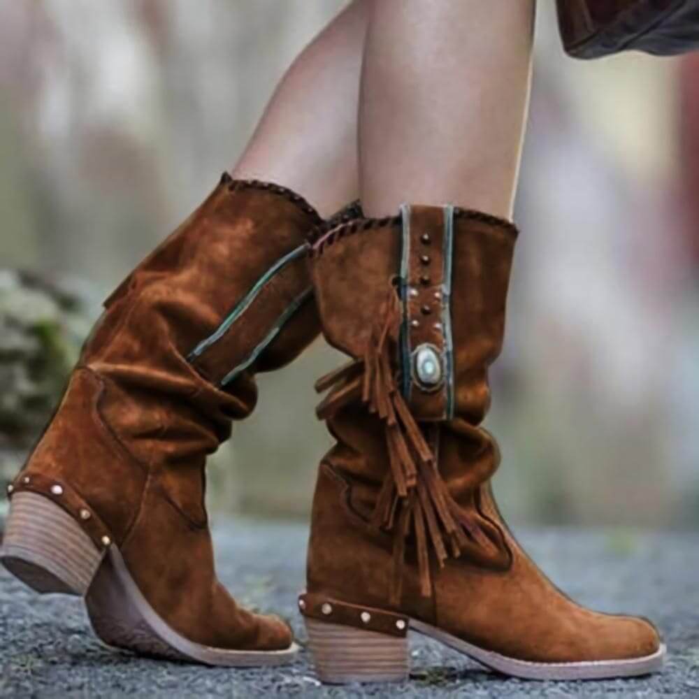 NebulaFlux Deep brown / 34 Woman Square Heel Shoe Booties