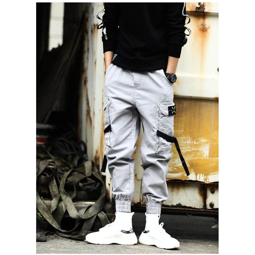 NebulaFlux Durable denim and cargo pants Grey / L New Casual Pants Men Cotton Cargo Pants