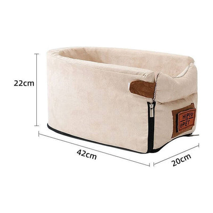 NebulaFlux Elegant pet carriers with fashionable de Beige Dog Car Seat Pet Carrier Universal Armrest Box