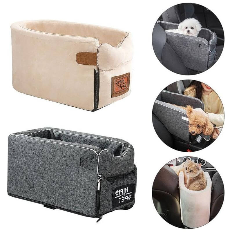 NebulaFlux Elegant pet carriers with fashionable de Dog Car Seat Pet Carrier Universal Armrest Box