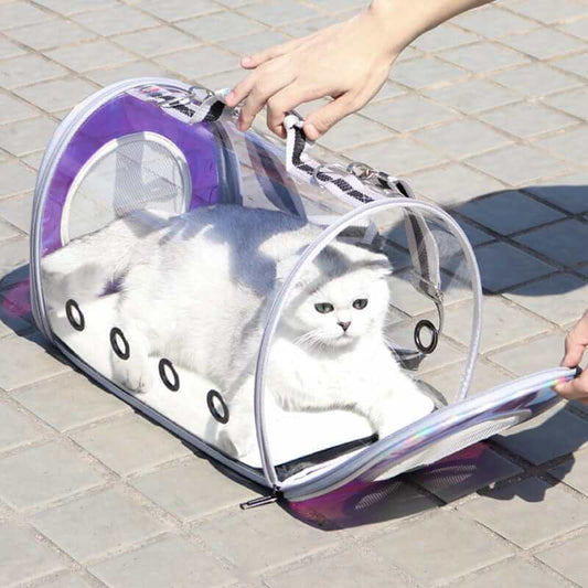 NebulaFlux Elegant pet carriers with fashionable de Fashionable Cat Pet Out Laser Transparent Bag