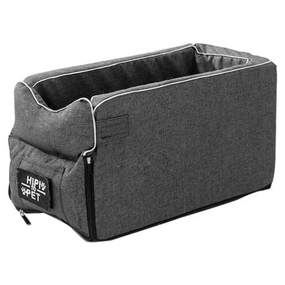 NebulaFlux Elegant pet carriers with fashionable de Grey Dog Car Seat Pet Carrier Universal Armrest Box