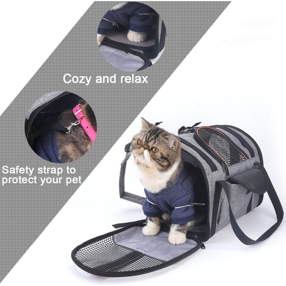 NebulaFlux Elegant pet carriers with fashionable de Multi-functional Folding Pet Puppy Dog Cat Car Seat Basket Pet Travel Carrier Bag