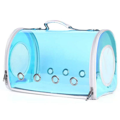 NebulaFlux Elegant pet carriers with fashionable de Oblique straddle laser blue Fashionable Cat Pet Out Laser Transparent Bag