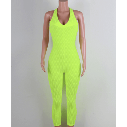 NebulaFlux Fluorescent green / L Yoga Fitness Jumpsuit