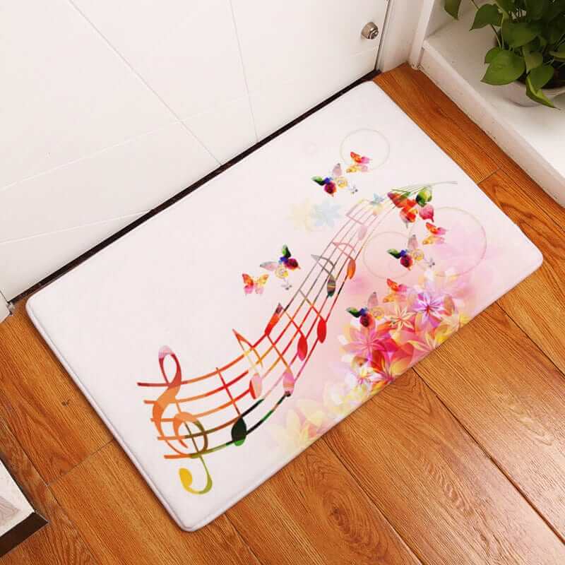 NebulaFlux Foldable or portable exercise mats A11A / 40X60 Flannel Piano Key Floor Mats, Digital Printing Foot Mat