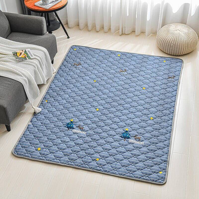 NebulaFlux Foldable or portable exercise mats D / 0.9X2m Cotton Non-slip Floor Mats Baby Crawling Mats