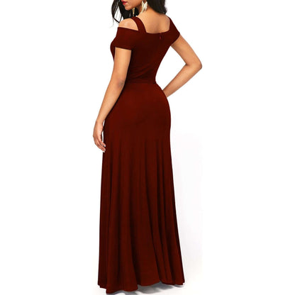 NebulaFlux Form-fitting bodycon dresses V-neck, off-the-shoulder slit, form-fitting dress