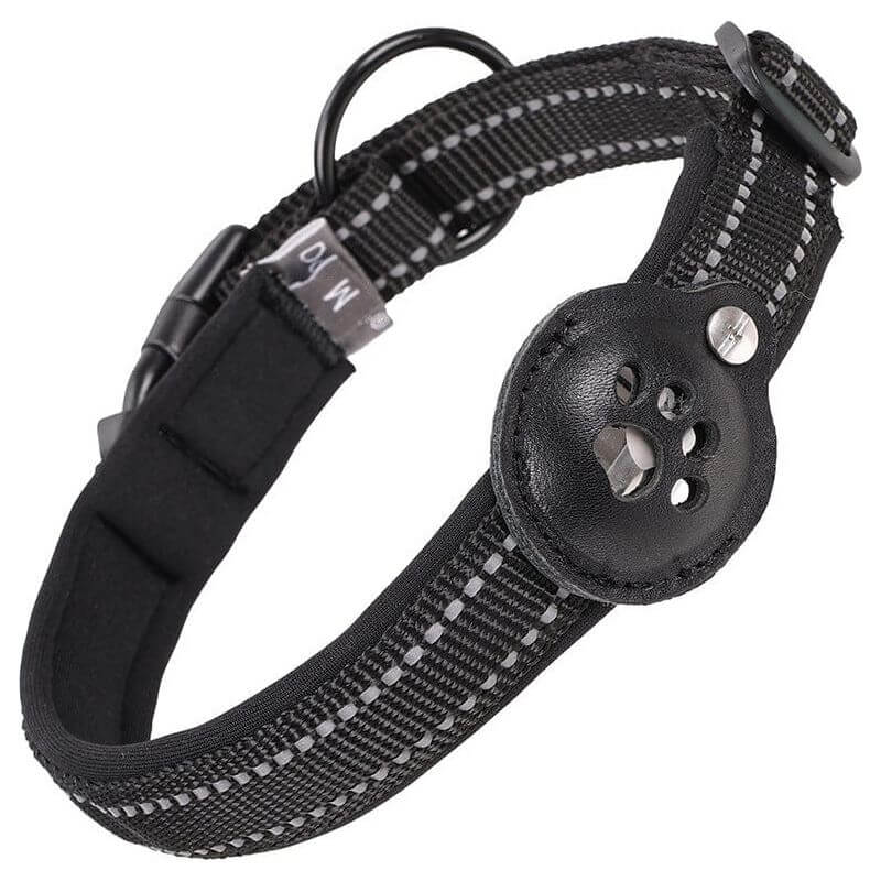 NebulaFlux Fun and colorful pet toys with unique sh Black / L Leather Nylon Pull Resistant Reflective Pet Collar