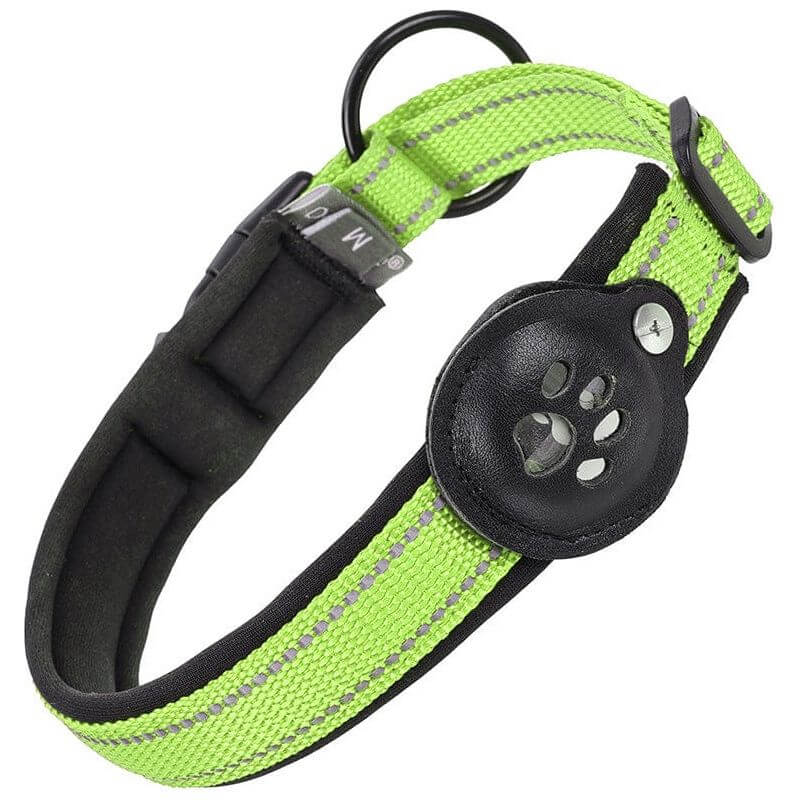 NebulaFlux Fun and colorful pet toys with unique sh Green / L Leather Nylon Pull Resistant Reflective Pet Collar