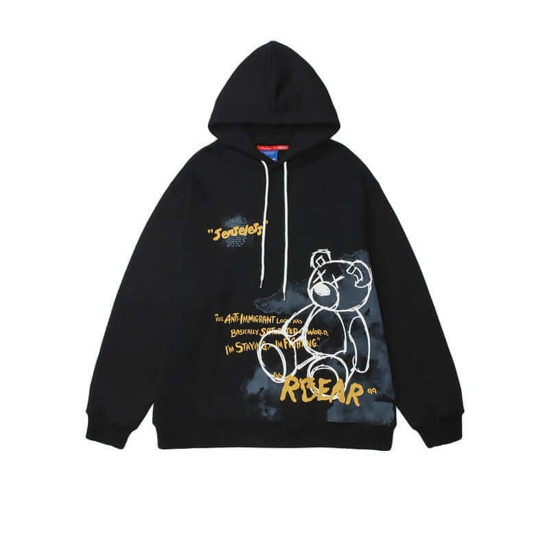 NebulaFlux Graphic hoodies and oversized sweatshirt Black / S Bear Graphic Print Hoodie