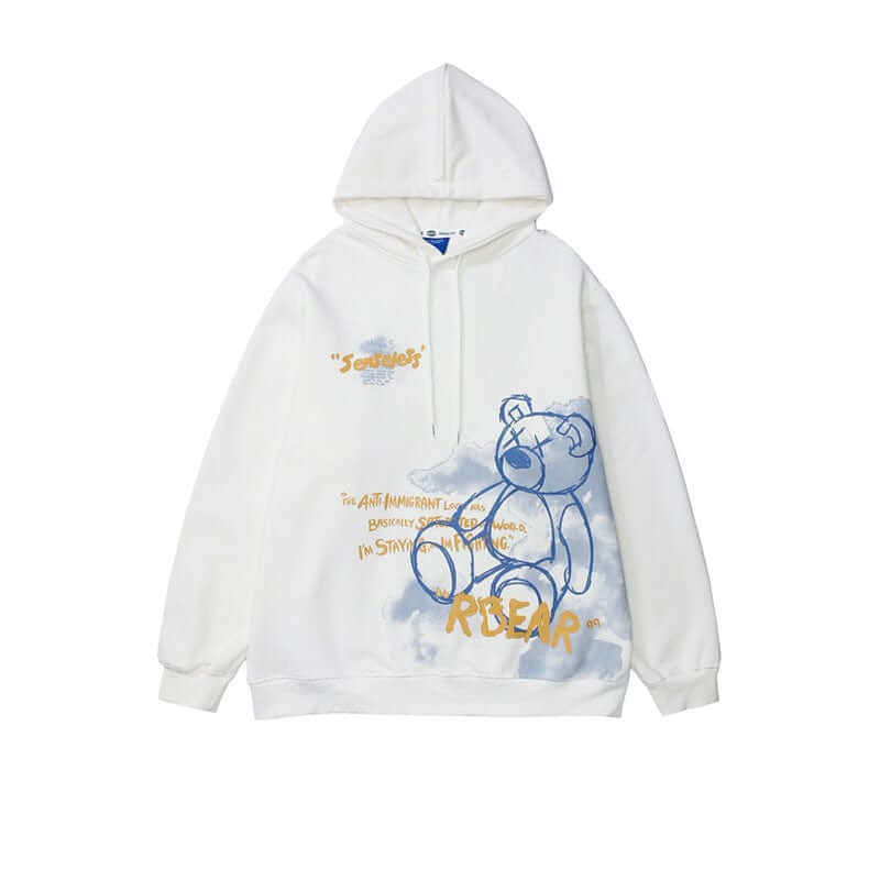 NebulaFlux Graphic hoodies and oversized sweatshirt White / S Bear Graphic Print Hoodie