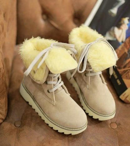 NebulaFlux High-top sneakers and chunky boots Beige / 41 Frosted fur boots snow boots Lace Up Boots