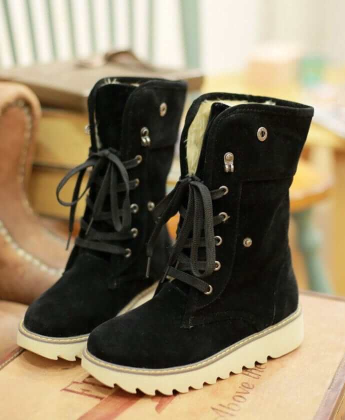 NebulaFlux High-top sneakers and chunky boots Black / 36 Frosted fur boots snow boots Lace Up Boots