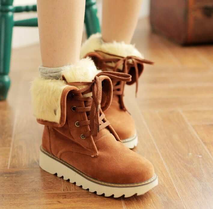 NebulaFlux High-top sneakers and chunky boots Brown / 40 Frosted fur boots snow boots Lace Up Boots