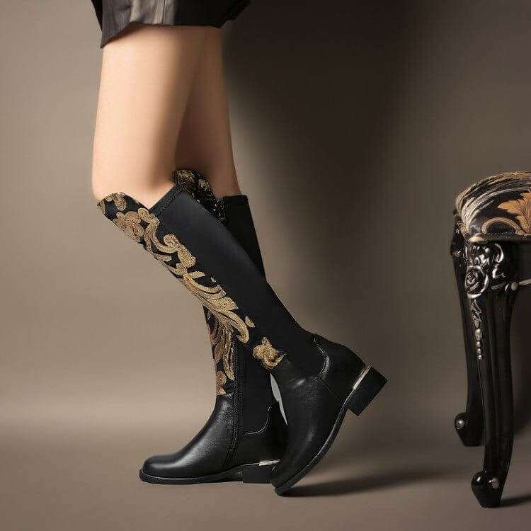 NebulaFlux High-top sneakers and chunky boots Knight boots cowhide leather boots