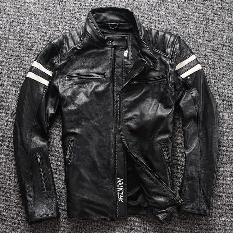 NebulaFlux Leather jackets with bold hardware Black / XL Motorcycle leather jacket