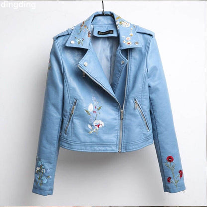 NebulaFlux Leather jackets with bold hardware Blue / S Loose leather jacket