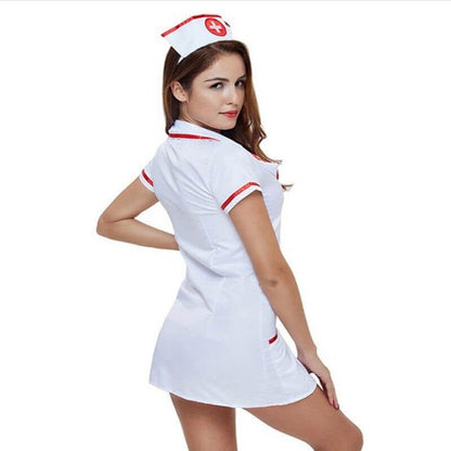 NebulaFlux New Pure White Sexy Female Nurses' Uniform Game Seductive Set