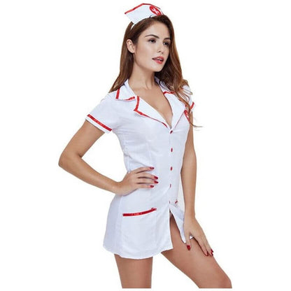 NebulaFlux New Pure White Sexy Female Nurses' Uniform Game Seductive Set