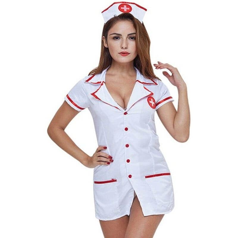 NebulaFlux New Pure White Sexy Female Nurses' Uniform Game Seductive Set