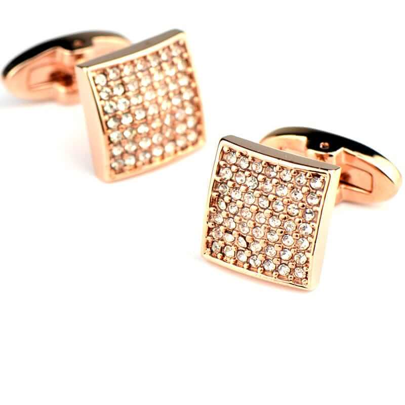 NebulaFlux Pocket squares and elegant cufflinks Full Diamond Precision White Diamond Cufflinks