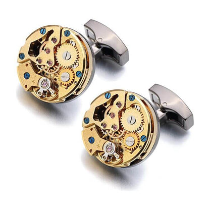 NebulaFlux Pocket squares and elegant cufflinks Gold Movement cufflinks