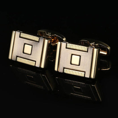 NebulaFlux Pocket squares and elegant cufflinks Gold Personalized Creative French Men's Business Cufflinks