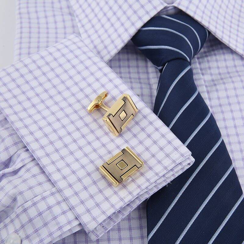 NebulaFlux Pocket squares and elegant cufflinks Gold Personalized Creative French Men's Business Cufflinks