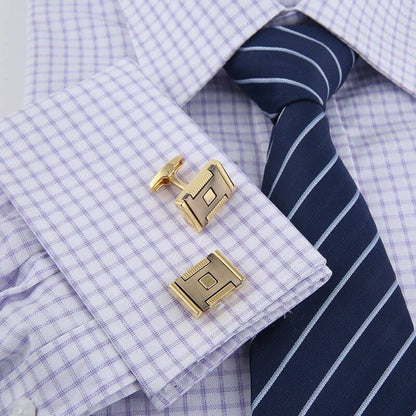 NebulaFlux Pocket squares and elegant cufflinks Gold Personalized Creative French Men's Business Cufflinks