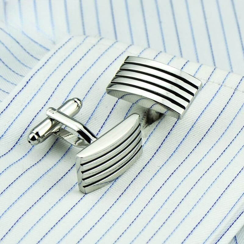 NebulaFlux Pocket squares and elegant cufflinks Silver Metal Cufflinks French Shirt Cuff Buttons