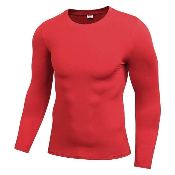 NebulaFlux Red / L Men's Blank Long Sleeve Compression Top