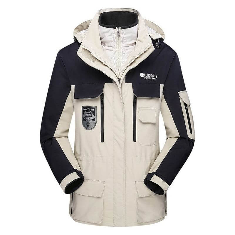 NebulaFlux Technical jackets and windbreakers Ivory WhiteMale / S Three In One Jacket With Two Detachable Jackets