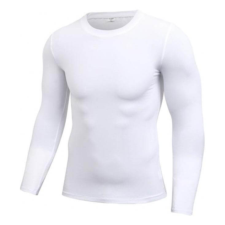 NebulaFlux White / L Men's Blank Long Sleeve Compression Top