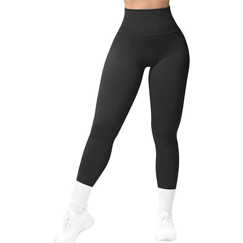 NebulaFlux Wireless headphones with fitness trackin High Waist Seamless Leggings Threaded Knitted Fitness Pants Solid